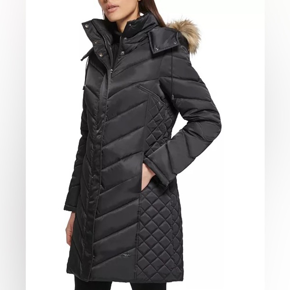 Kenneth Cole New York - Women's Down Parka Coat / Quilted Winter Jacket